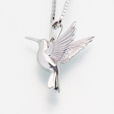 sterling silver hummingbird cremation pendant necklace